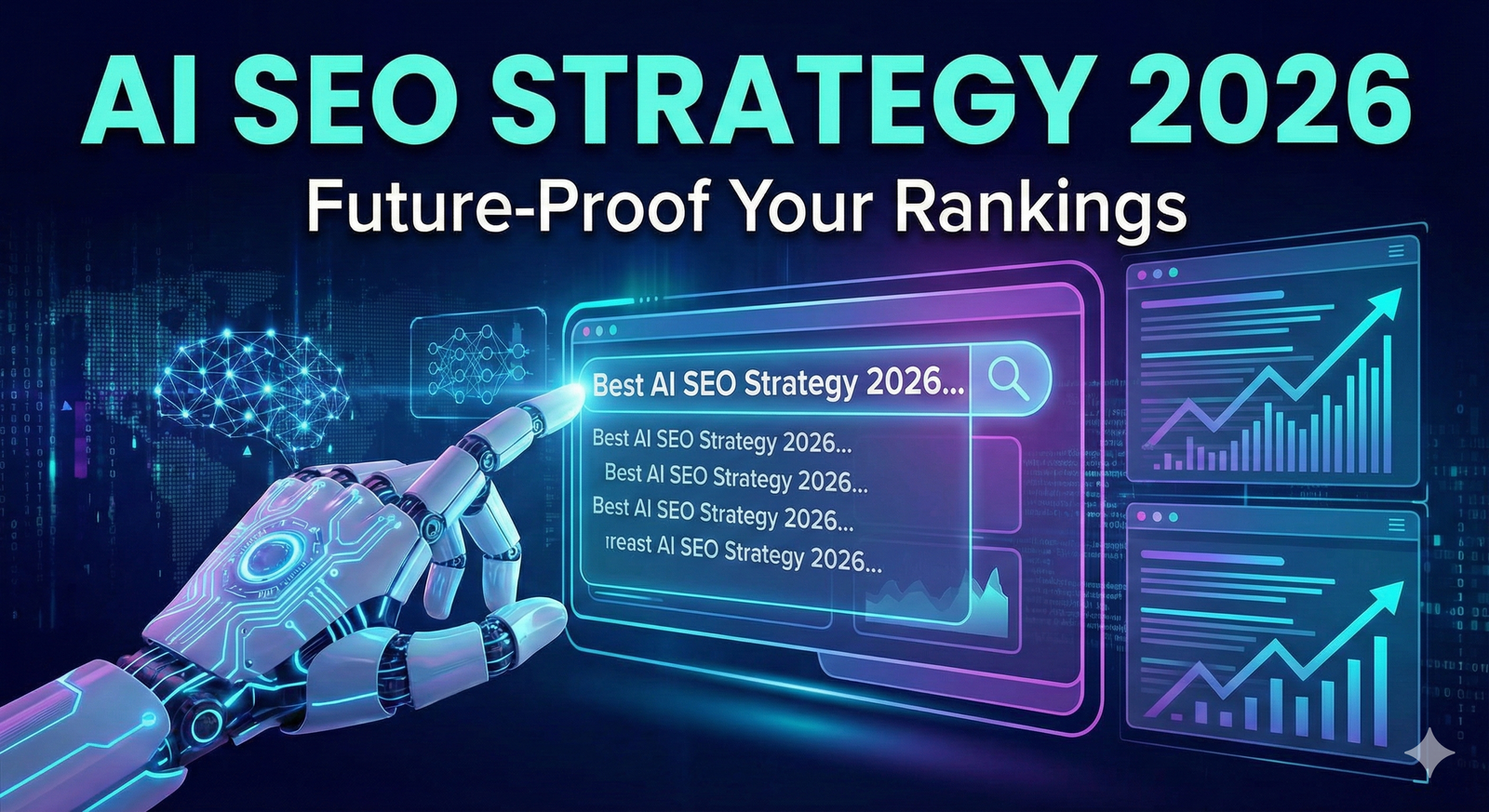 AI Robot analyzing SEO data